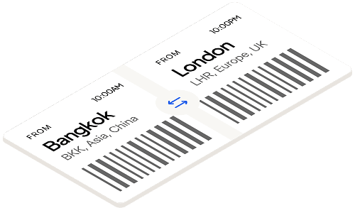 Bangkok to London boarding passes
